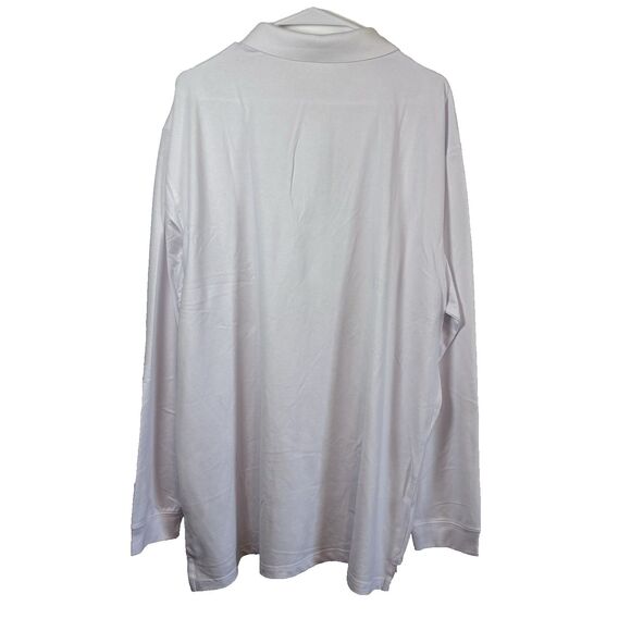 Members Mark Stretch Pique Polo Classic Fit Long Sleeve Shirt Mens XXL White NWT - Picture 4 of 13